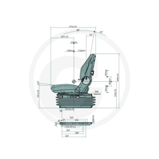 Sedile PROBOSS AS2480 con Sospensione pneumatica Granit - immagine 4
